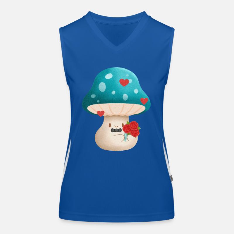 Mignon champignon de la Saint-Valentin avec des fleurs Débardeur respirant contrasté Femme