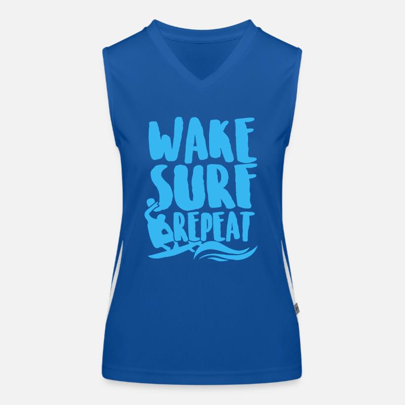 Surfing Wake Surf Repeat Women's Functional Contrast Tank Top