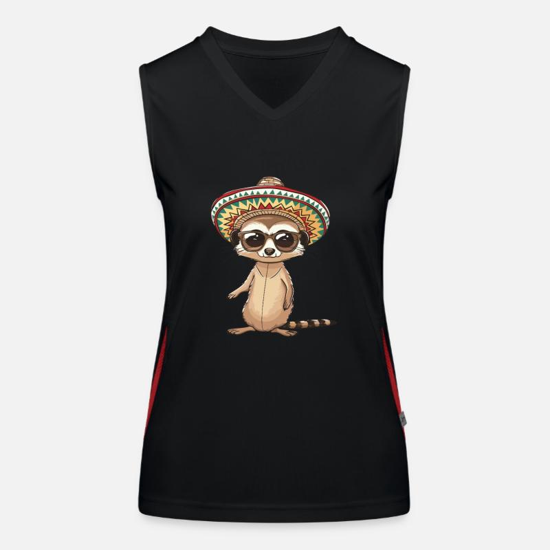 Suricate Drôle Sombrero Débardeur respirant contrasté Femme