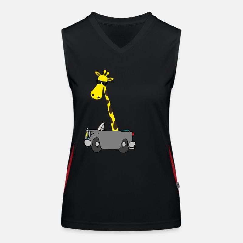 Giraffe mit Sonnenbrille | Das perfekte Geschenk Funktionelles Kontrast-Tank Top für Frauen