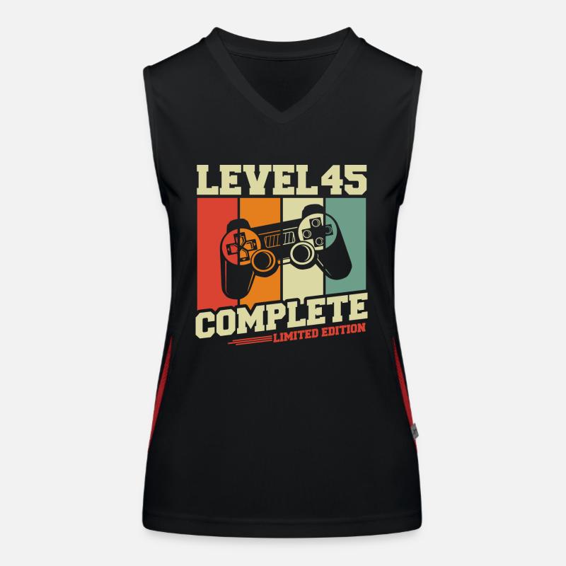 45 Geburtstag Geschenk Level 45 Complete Funktionelles Kontrast-Tank Top für Frauen