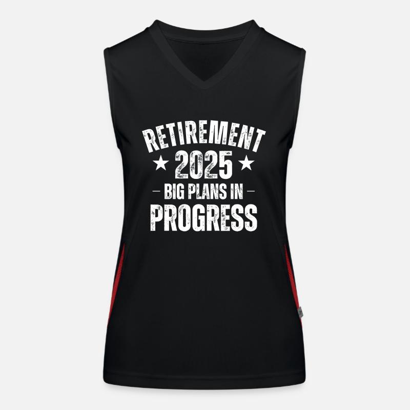 Retirement 2025 Big Plans In Progress Women's Functional Contrast Tank Top