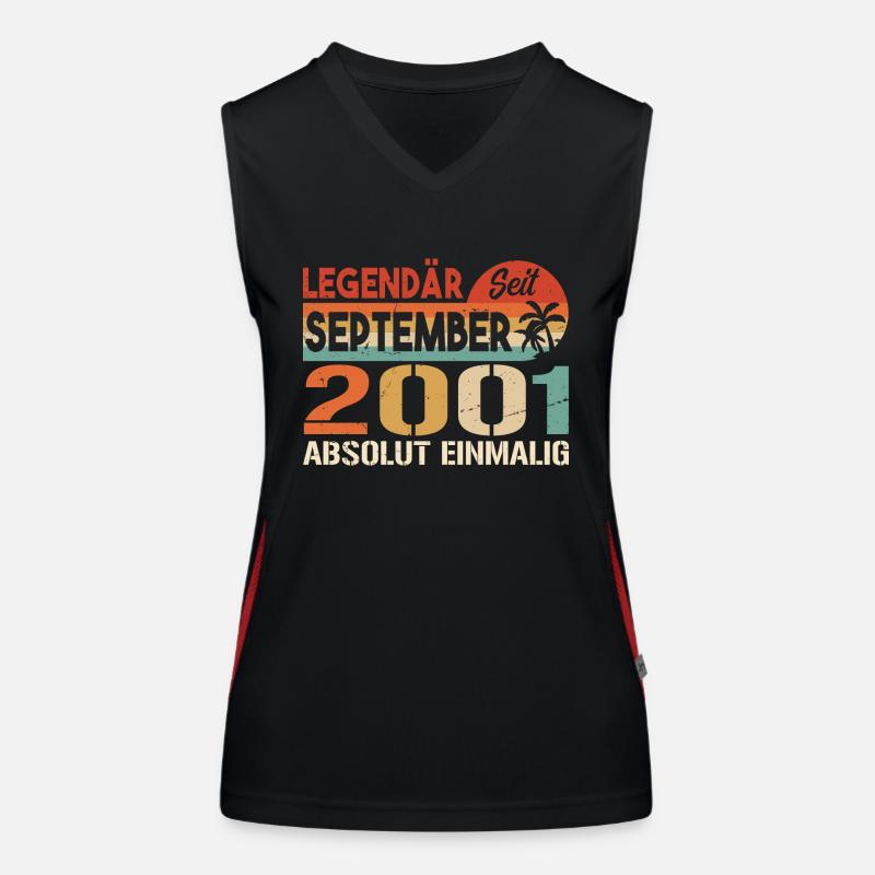 2001 September Vintage Geburtstagsgeschenk 2001 Funktionelles Kontrast-Tank Top für Frauen