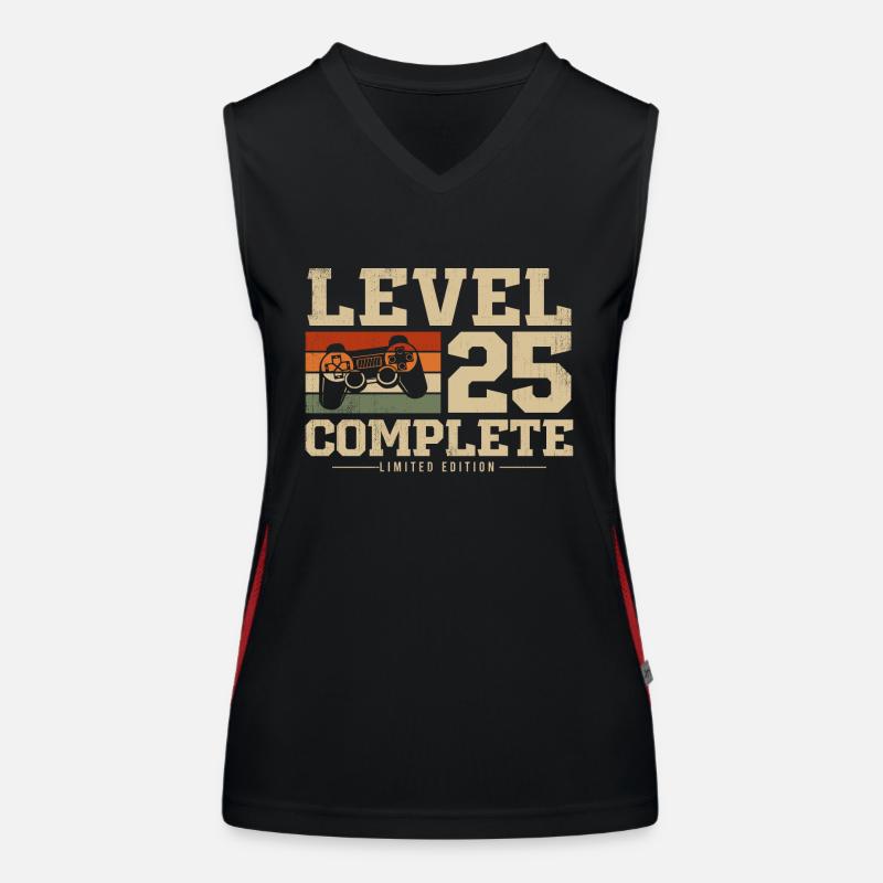 25 Geburtstag Geschenk Level 25 Complete Funktionelles Kontrast-Tank Top für Frauen