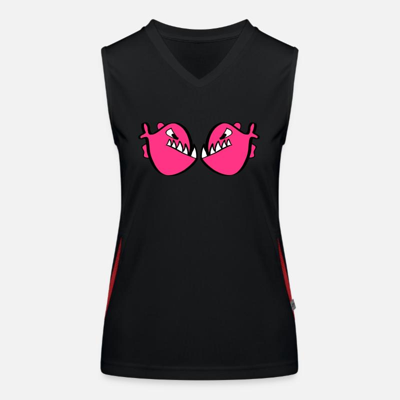 Rote Piranhas Funktionelles Kontrast-Tank Top für Frauen