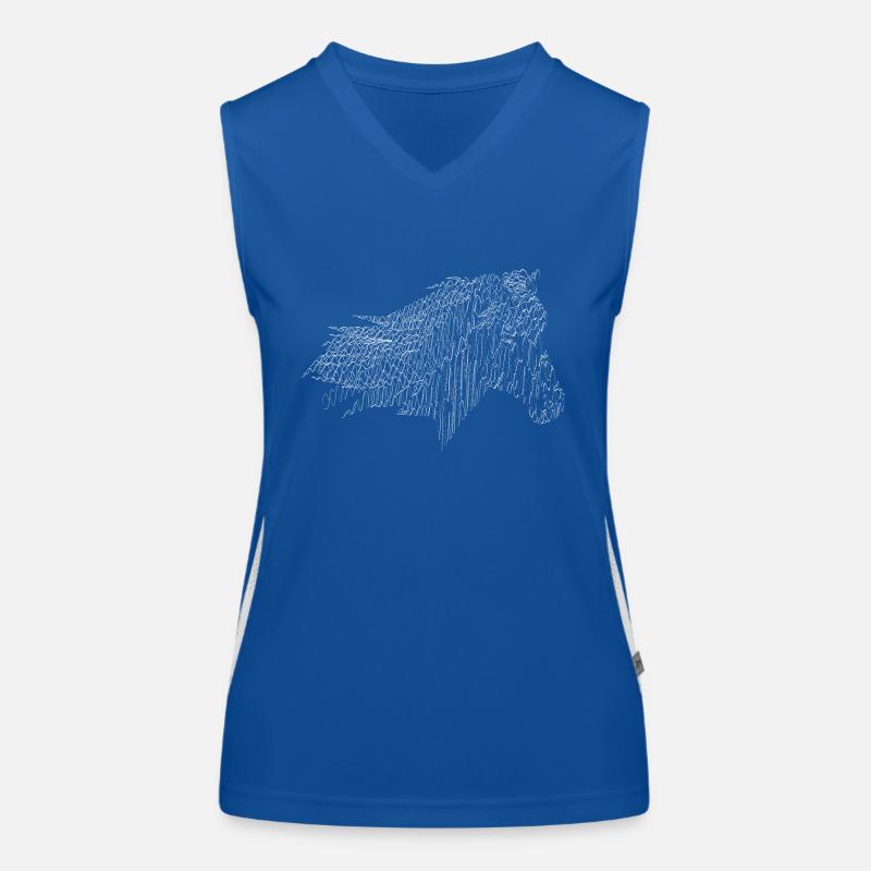 Pferd Schraffur Design Weiß Funktionelles Kontrast-Tank Top für Frauen