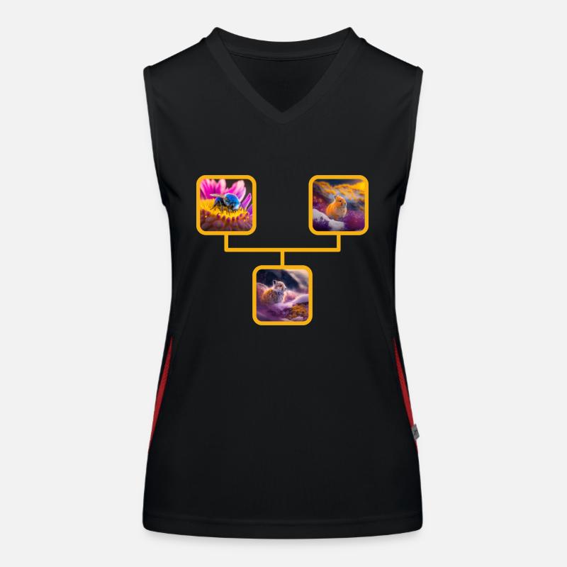 Tier Collage Funktionelles Kontrast-Tank Top für Frauen