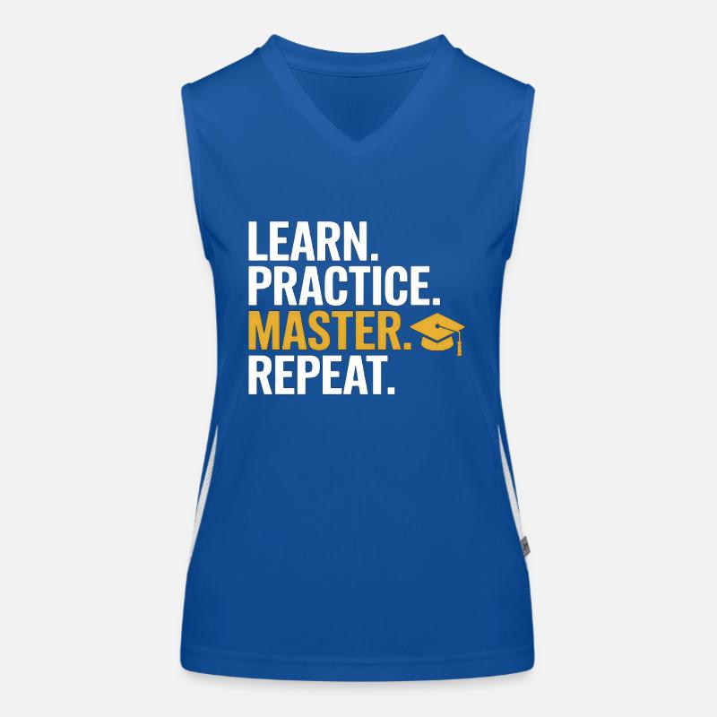 Learn Practice Master Repeat Funktionelles Kontrast-Tank Top für Frauen