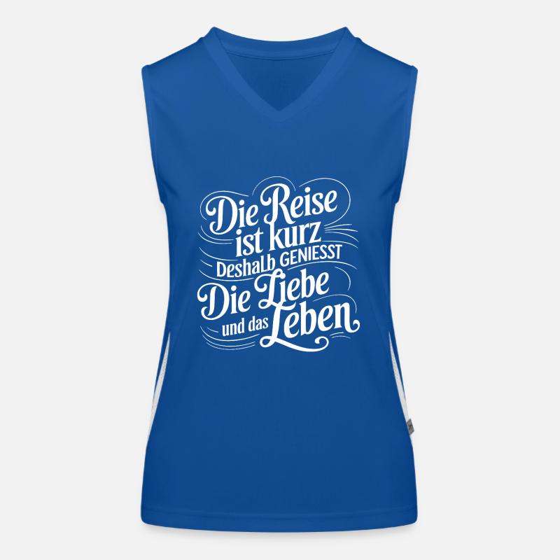 Das Leben ist eine kurze Reise - nutze die Zeit Funktionelles Kontrast-Tank Top für Frauen