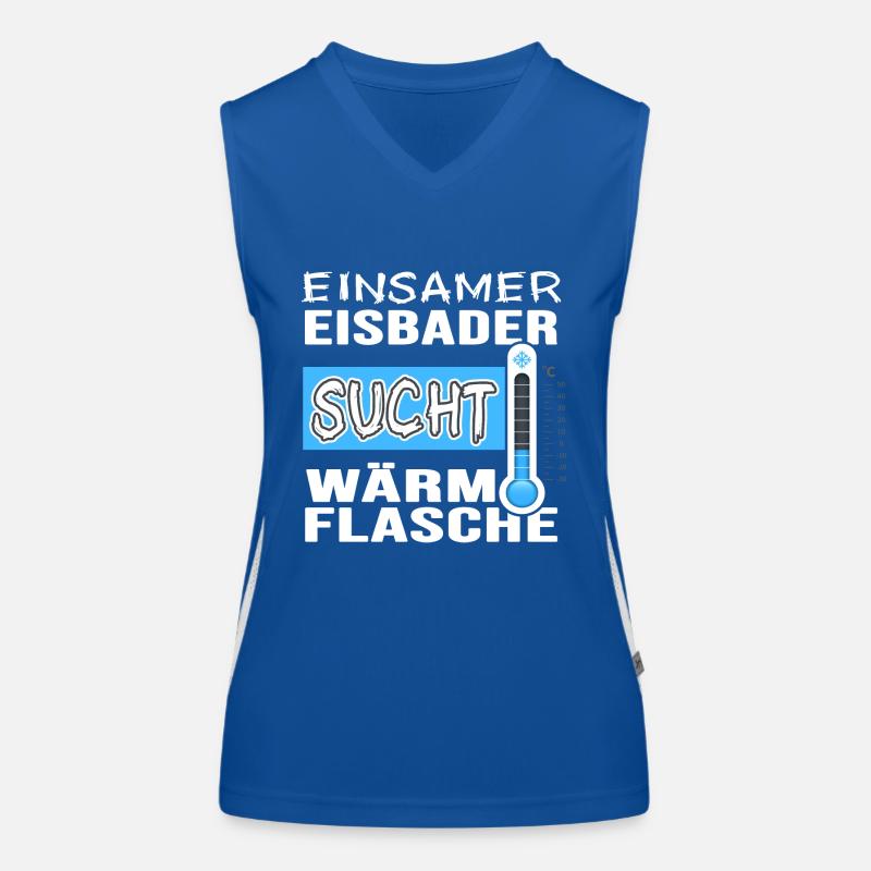 Single Eisbader Flirt beim Winterschwimmen Funktionelles Kontrast-Tank Top für Frauen