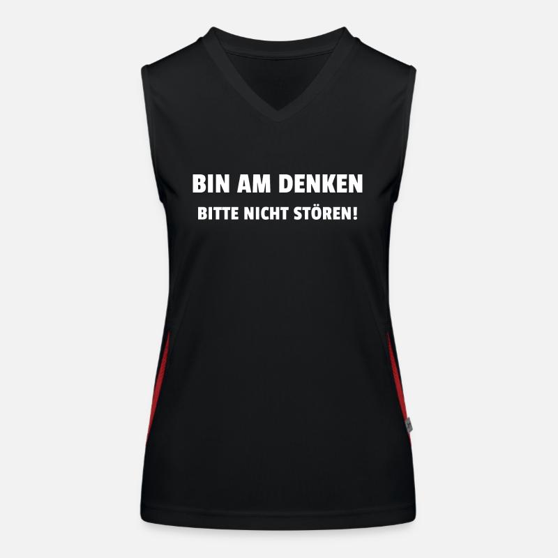 I'm thinking, please don't bother! - Women's Functional Contrast Tank Top - black/red