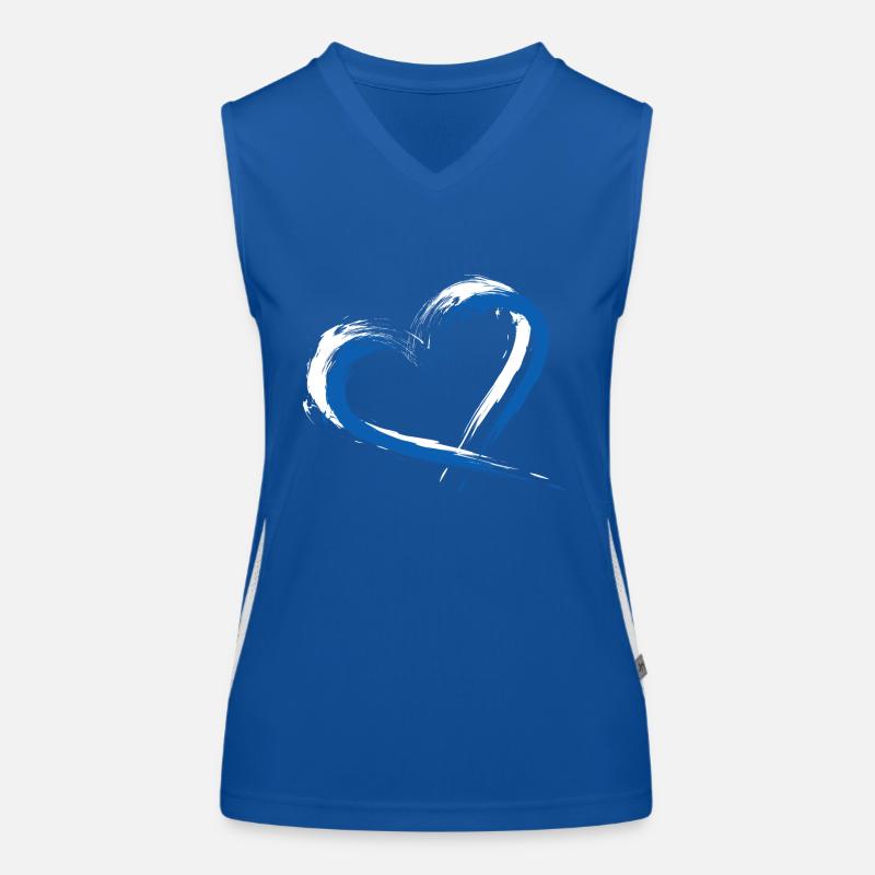 Drapeau de coeur couleurs de drapeau de la Grèce Débardeur respirant contrasté Femme