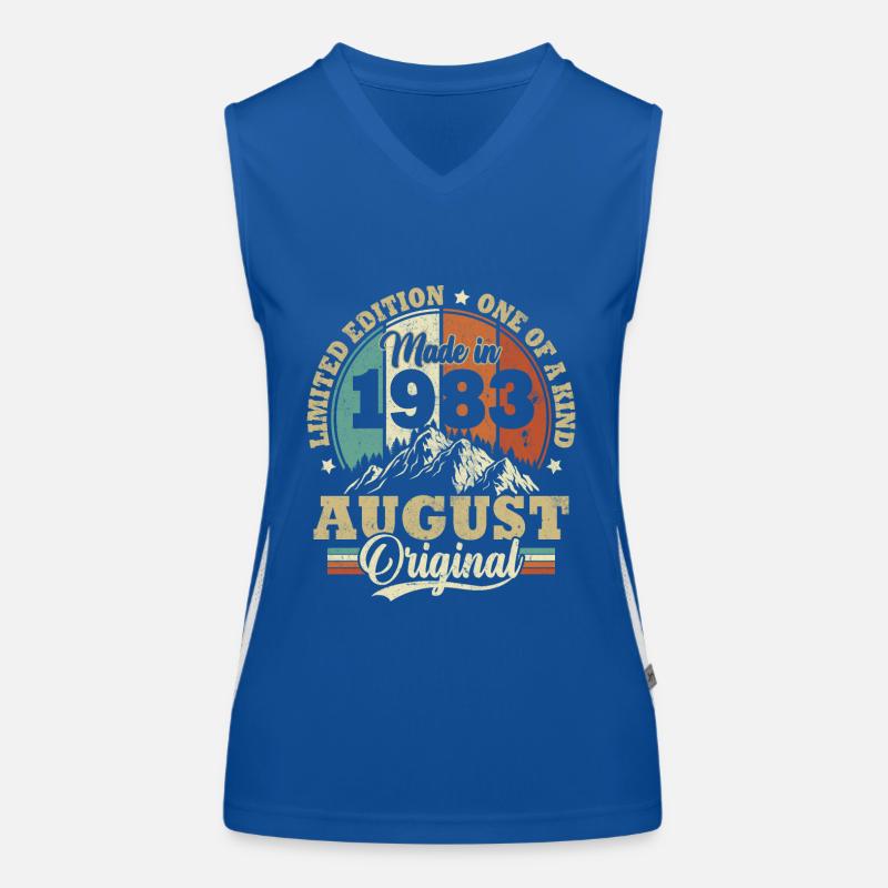 Birthday Gift August 1983 Vintage Retro Women's Functional Contrast Tank Top