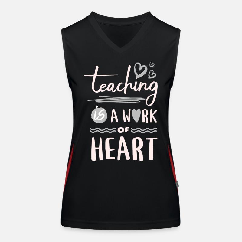 Teaching is a Work of Heart Funktionelles Kontrast-Tank Top für Frauen