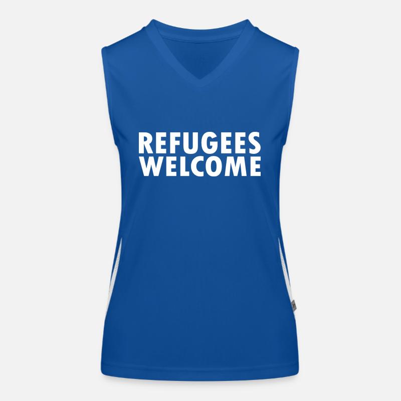 refugees welcome Women's Functional Contrast Tank Top