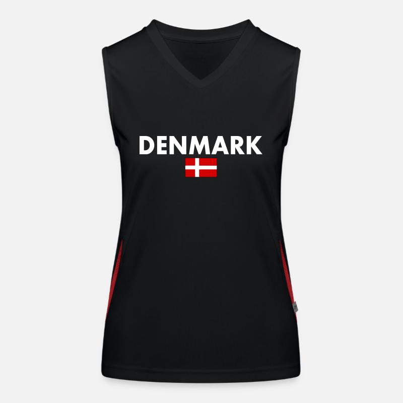 Denmark - Women's Functional Contrast Tank Top - black/red