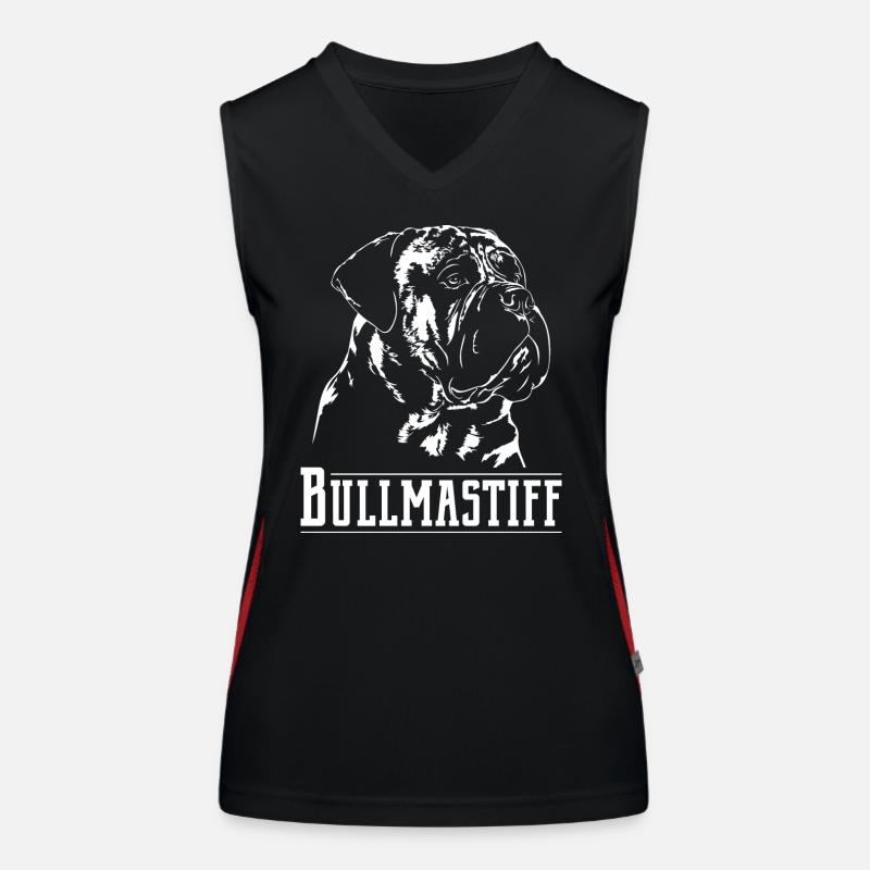 BULLMASTIFF Hunde Wilsigns Hundeportrait Funktionelles Kontrast-Tank Top für Frauen