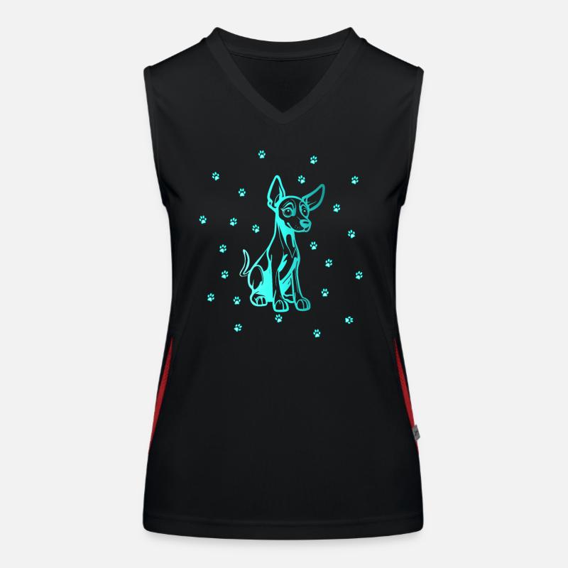 Doberman Pinscher avec de petites pattes Débardeur respirant contrasté Femme
