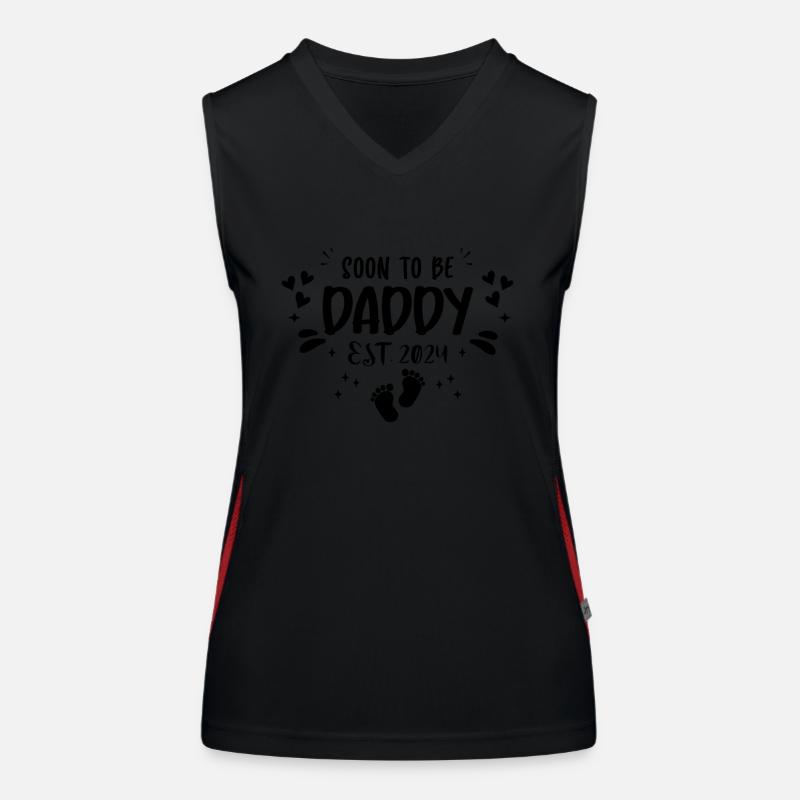 Dad and Dad 2024 Soon to be Daddy 2024 Women's Functional Contrast Tank Top
