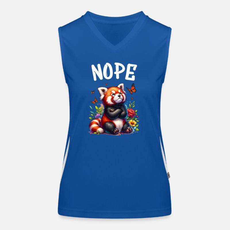 Red Panda Funny Saying Nope Fire Fox Women's Functional Contrast Tank Top