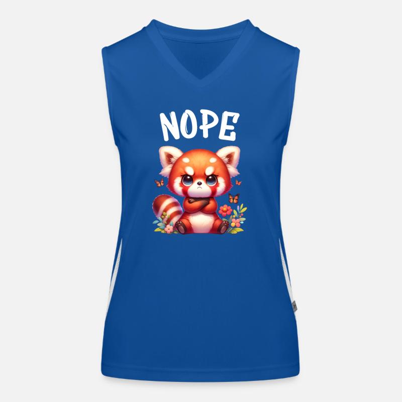 Red Panda Funny Saying Nope Fire Fox Women's Functional Contrast Tank Top