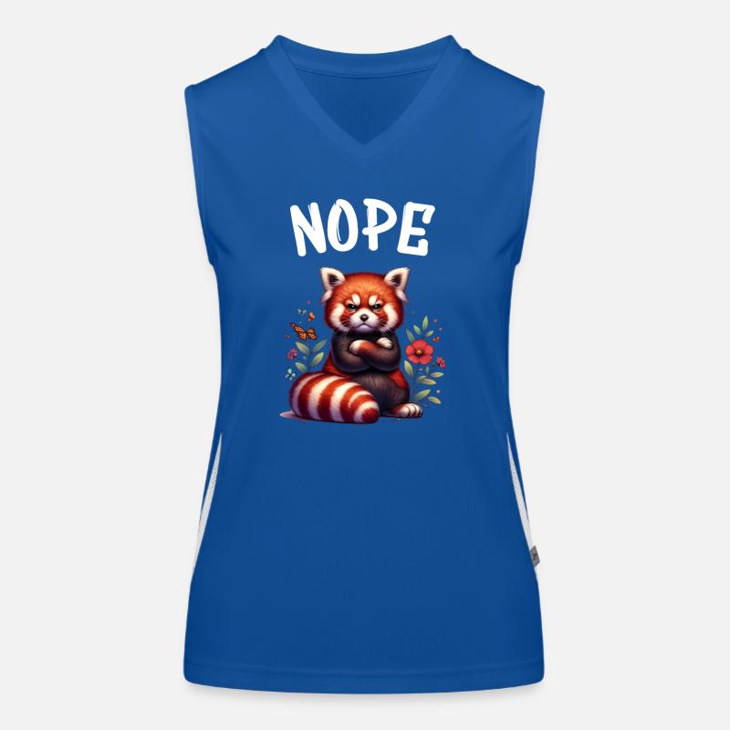 Red Panda Funny Saying Nope Fire Fox Women's Functional Contrast Tank Top