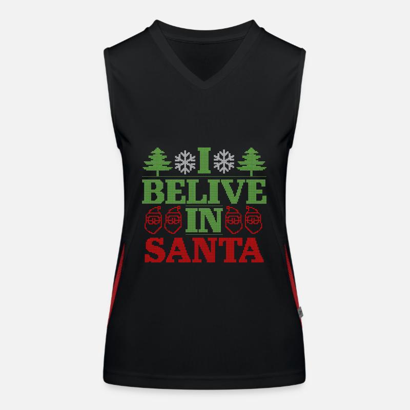 Ich glaube an Santa Funktionelles Kontrast-Tank Top für Frauen