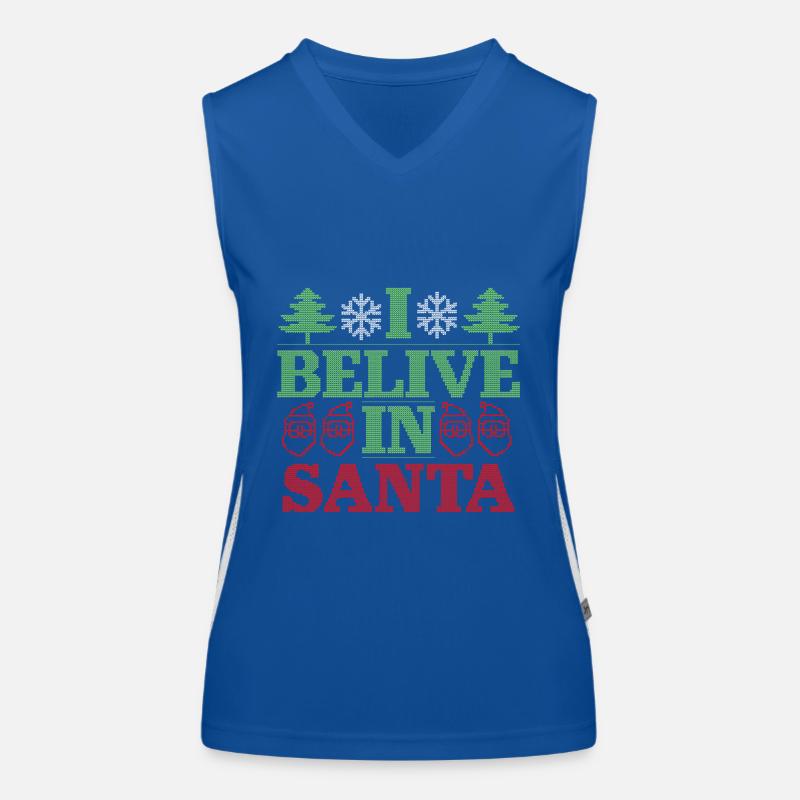 Ich glaube an Santa Funktionelles Kontrast-Tank Top für Frauen