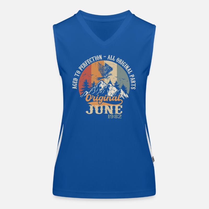 Juni 1982 Original - Aged To Perfection 1982 Juni Funktionelles Kontrast-Tank Top für Frauen