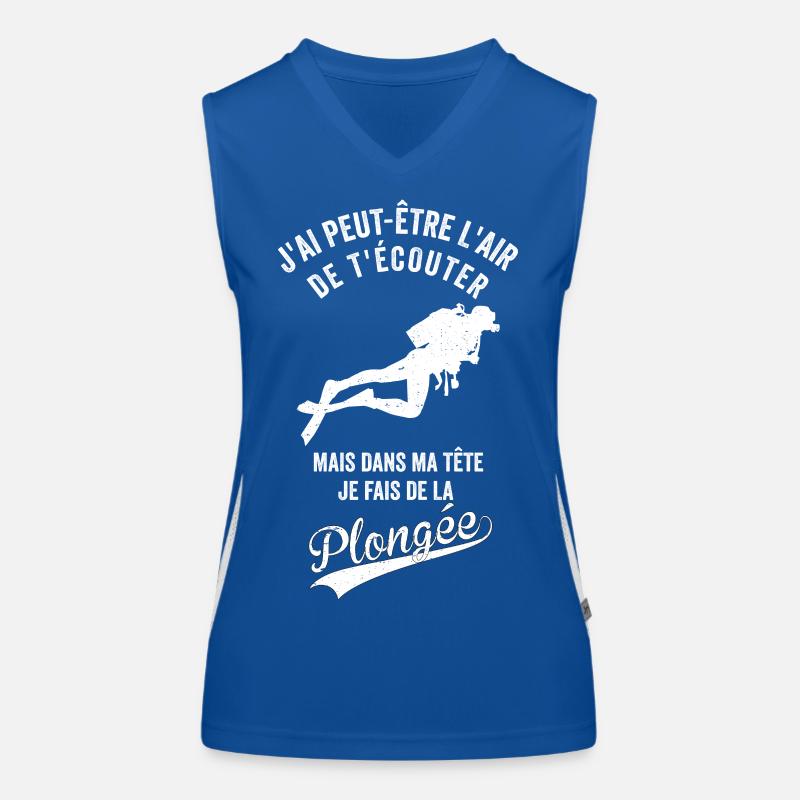Plongée Humour dans Ma Tête Je fais de la Plongée Débardeur respirant contrasté Femme