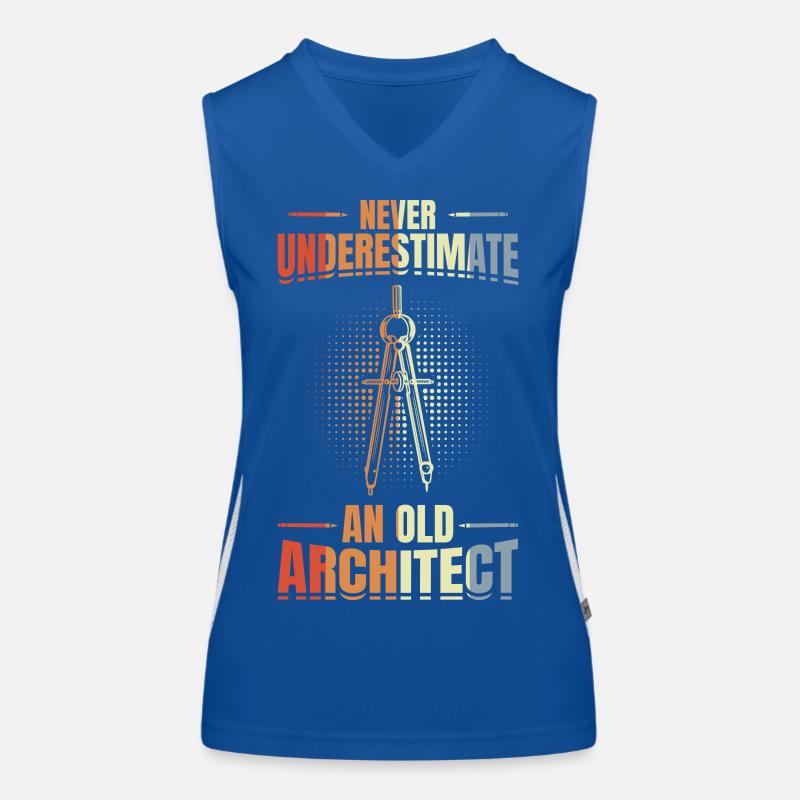 Ne sous-estimez jamais un vieil architecte Débardeur respirant contrasté Femme