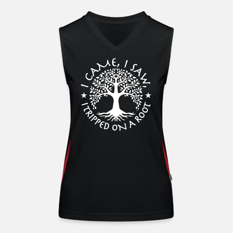 Ich kam, ich sah, ich stolperte über eine Wurzel Funktionelles Kontrast-Tank Top für Frauen