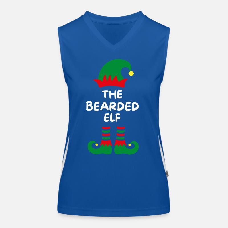 The bearded elf. Funny saying for Christmas Women's Functional Contrast Tank Top