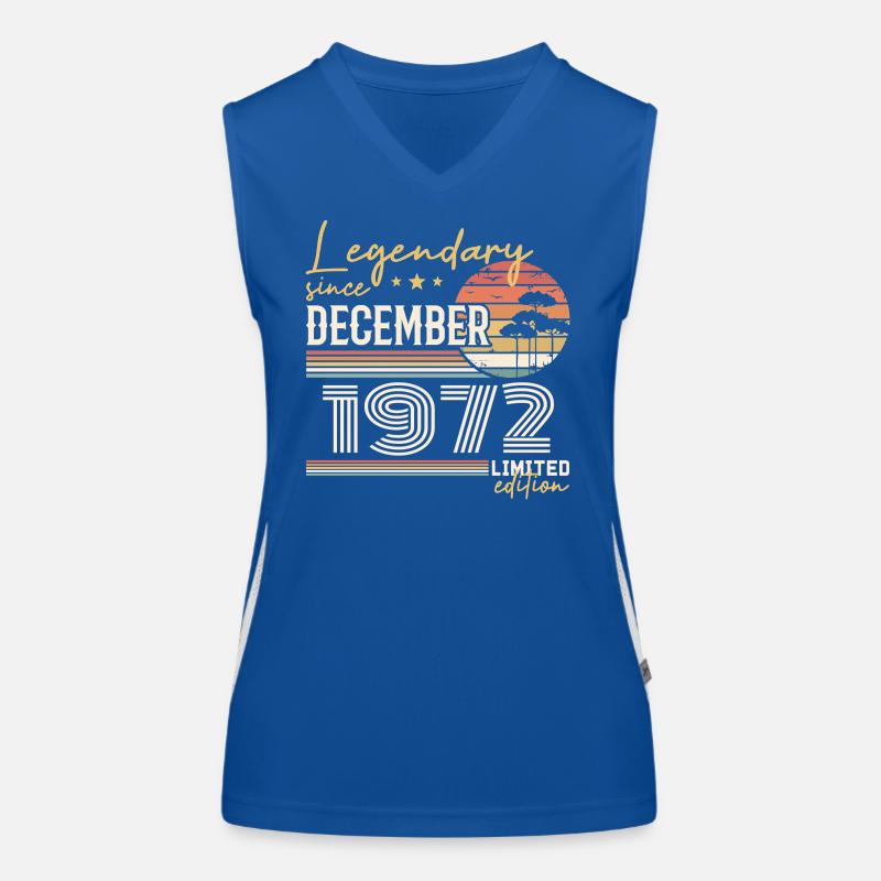 53rd Anniversary Gift December 1972 Women's Functional Contrast Tank Top