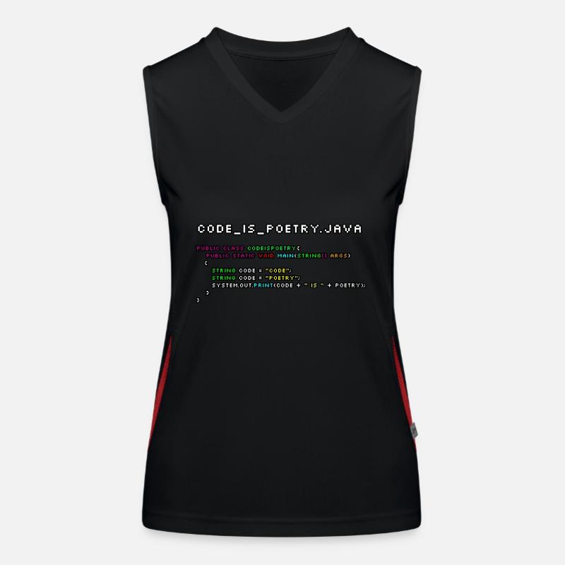 Code is poetry.java Women's Functional Contrast Tank Top