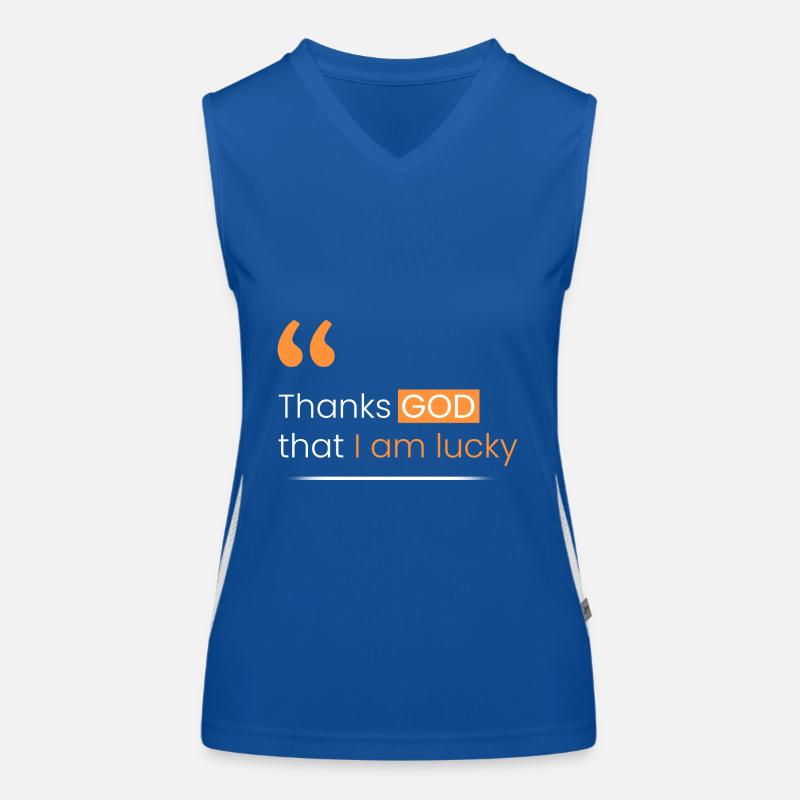 Gott sei Dank, dass ich Glück habe Funktionelles Kontrast-Tank Top für Frauen