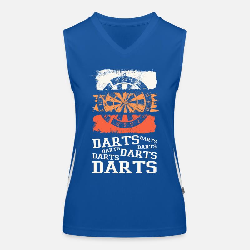 Fléchettes, jeu de fléchettes, jeu de fléchettes, fléchettes, joueurs de fléchettes Débardeur respirant contrasté Femme