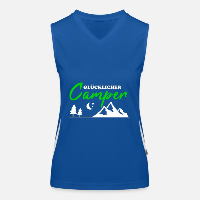 Happy Camper Camping Men Gift Funny Women's Functional Contrast Tank Top