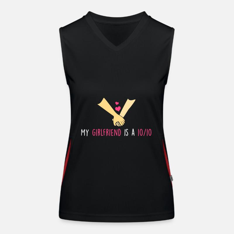 My girlfriend is a 10/10 - Women's Functional Contrast Tank Top - black/red