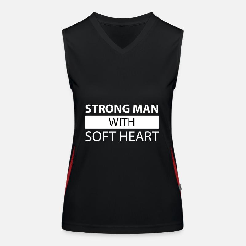 strong man with a soft heart Women's Functional Contrast Tank Top