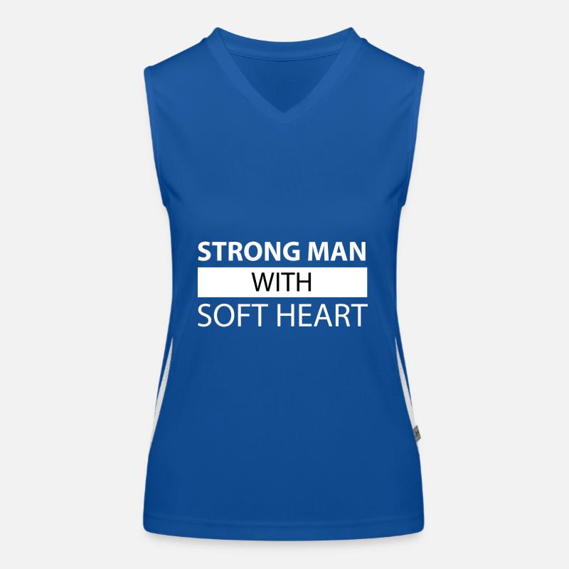 strong man with a soft heart Women's Functional Contrast Tank Top