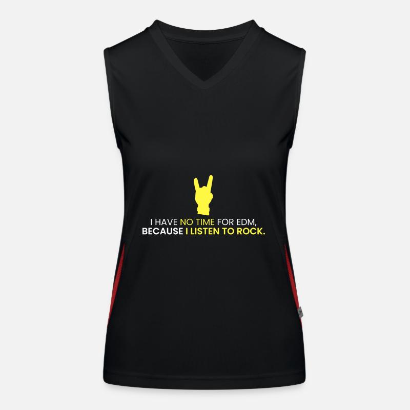 No time for EDM, we need ROCK Women's Functional Contrast Tank Top