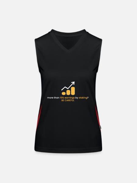plus de 15% de profit? - Débardeur respirant contrasté Femme - noir/rouge - Devant