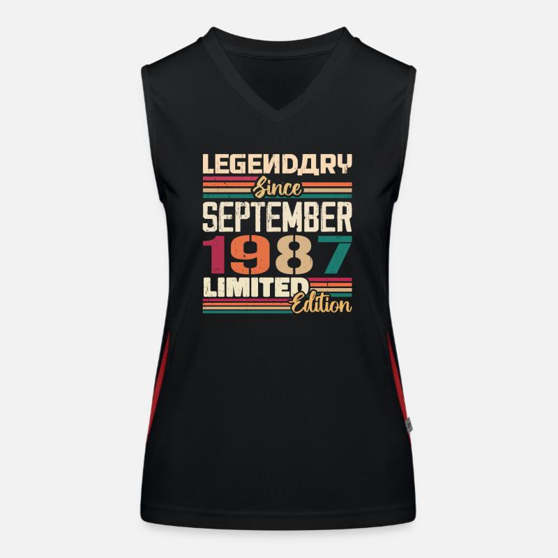 September 1987 Jubiläum 1987 September Geschenk Funktionelles Kontrast-Tank Top für Frauen