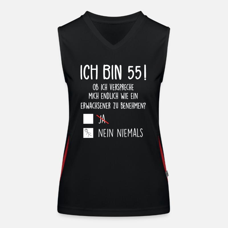 Ich Bin 55! - 55. Geburtstag 55 Funktionelles Kontrast-Tank Top für Frauen