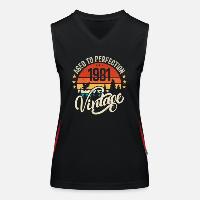 1981 Vintage - Birthday Gift 1981 Retro 1981 Women's Functional Contrast Tank Top