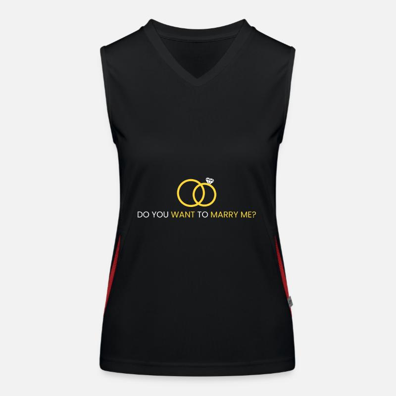 Willst du mich heiraten? Funktionelles Kontrast-Tank Top für Frauen