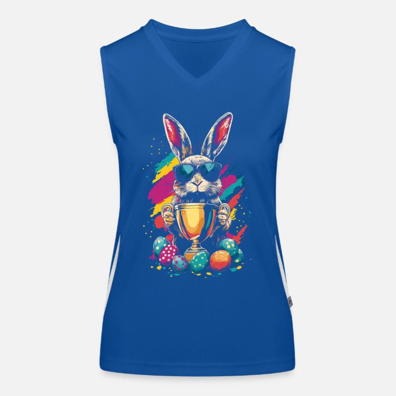 Easter Bunny Easter Eggs Egg Hunt Winner Cup Women's Functional Contrast Tank Top