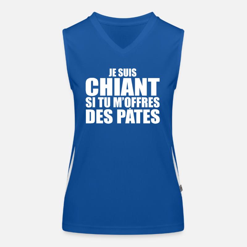 Mann, der liebt: Pasta. Lustiger Design-Humor Funktionelles Kontrast-Tank Top für Frauen