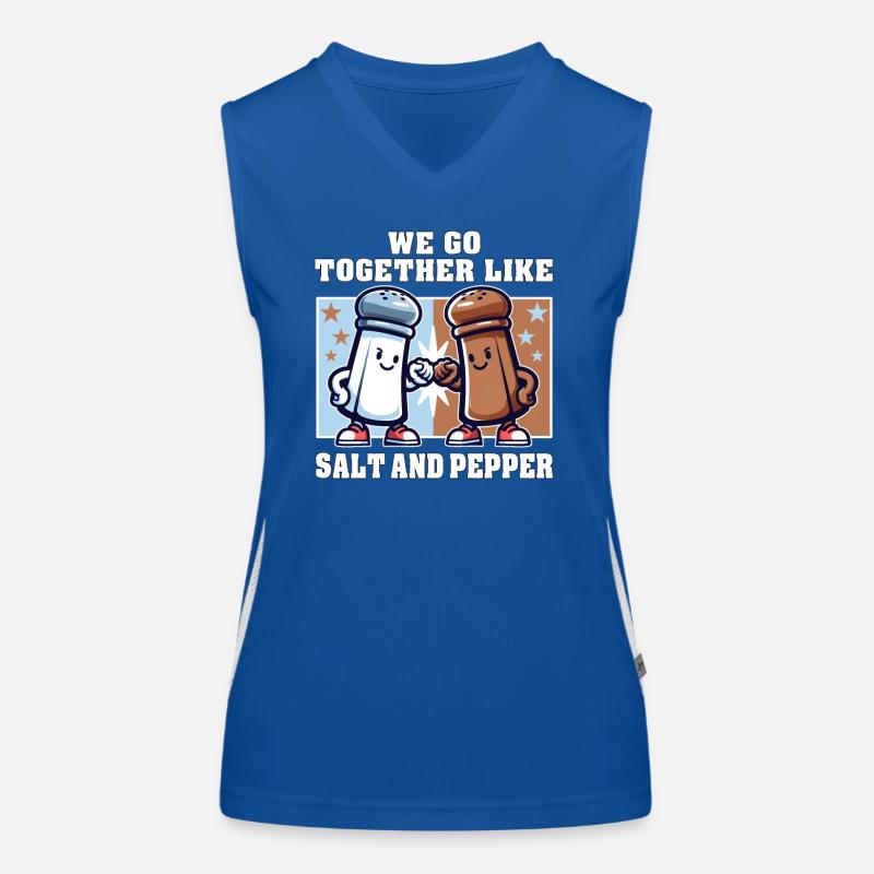 WE GO TOGETHER LIKE SALT AND PEPPER Women's Functional Contrast Tank Top